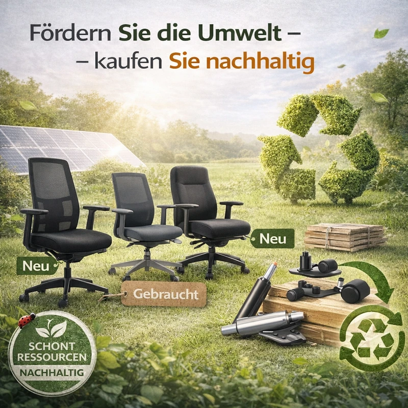 Nachhaltige Bürostühle neu und gebraucht für ressourcenschonende Büroeinrichtung